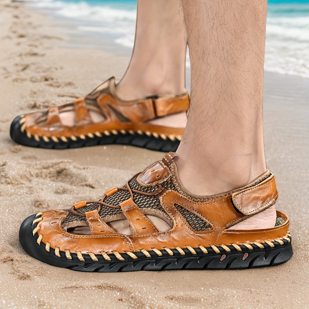Aldric Voss® Kelvano — men's leather sandal in Moss, view 11