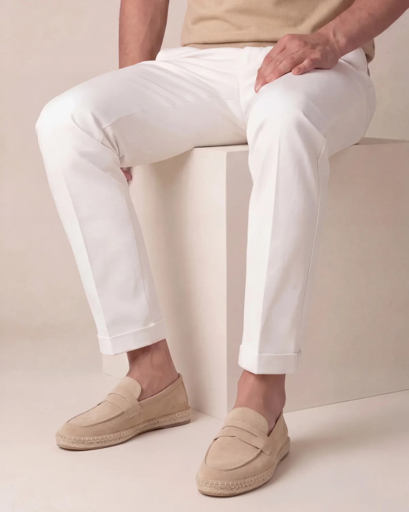 Riviera Espadrille in Sandstone, premium leather footwear, product view