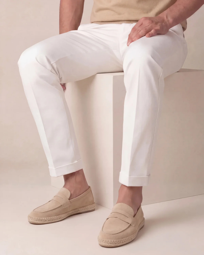 Riviera Espadrille in Sandstone, premium leather footwear, product view