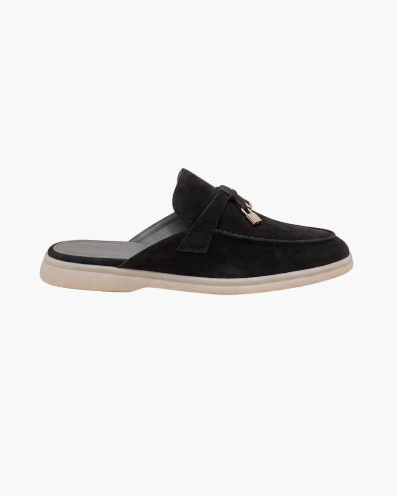 Mediterranean Mule in Midnight, premium leather footwear, product view