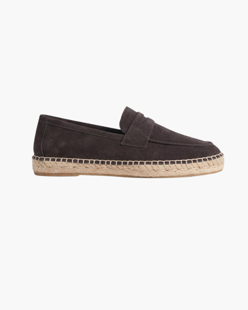 Riviera Espadrille in Coffee, premium leather footwear, product view