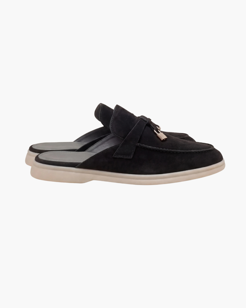 Mediterranean Mule in Midnight, premium leather footwear, product view