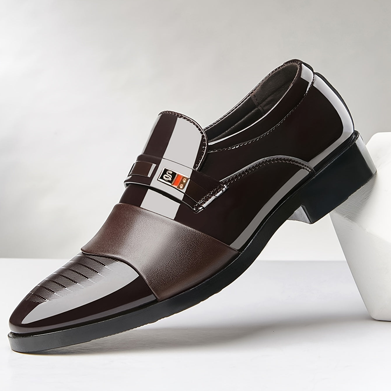 Aldric Voss® Halvero — men's leather dress shoe in Midnight, view 6