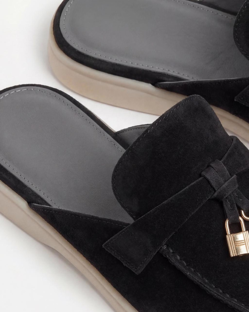 Mediterranean Mule in Midnight, premium leather footwear, product view