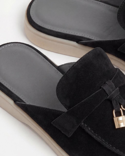 Mediterranean Mule in Midnight, premium leather footwear, product view