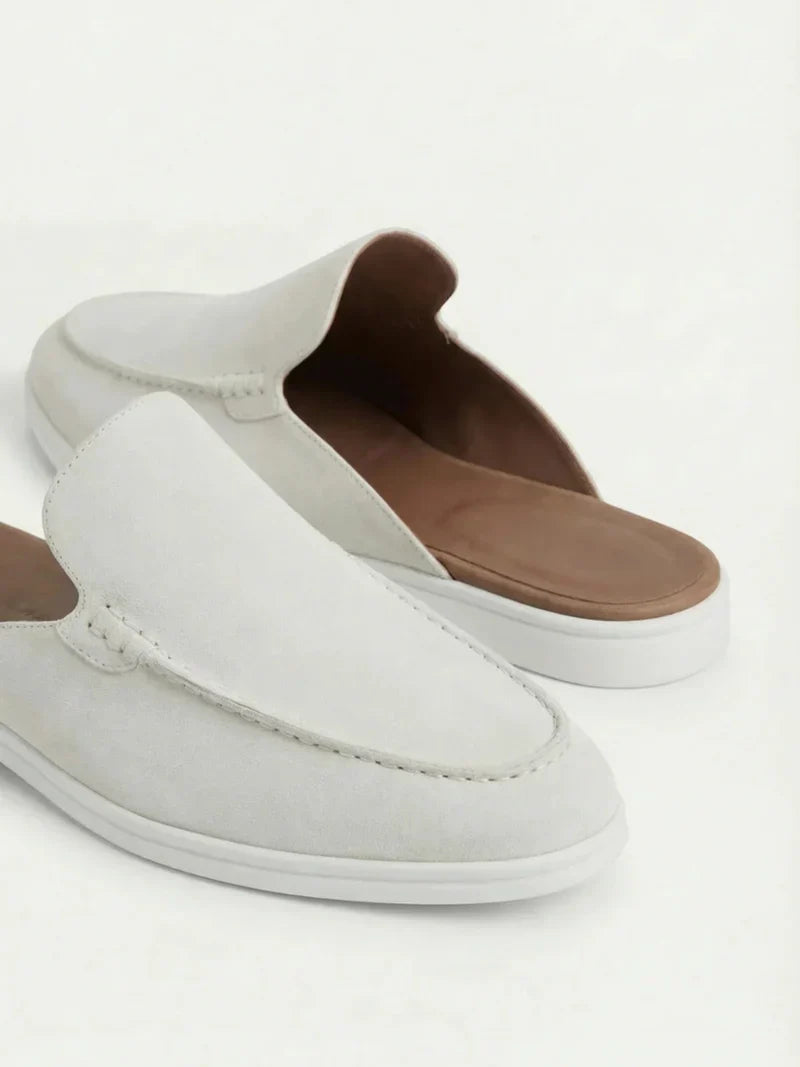 Yacht Mule in Ivory, premium leather footwear, product view