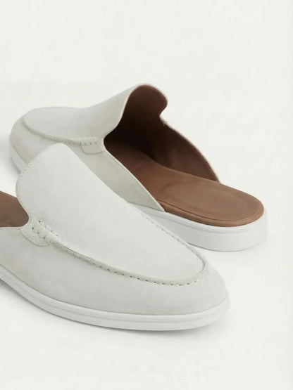 Yacht Mule in Ivory, premium leather footwear, product view