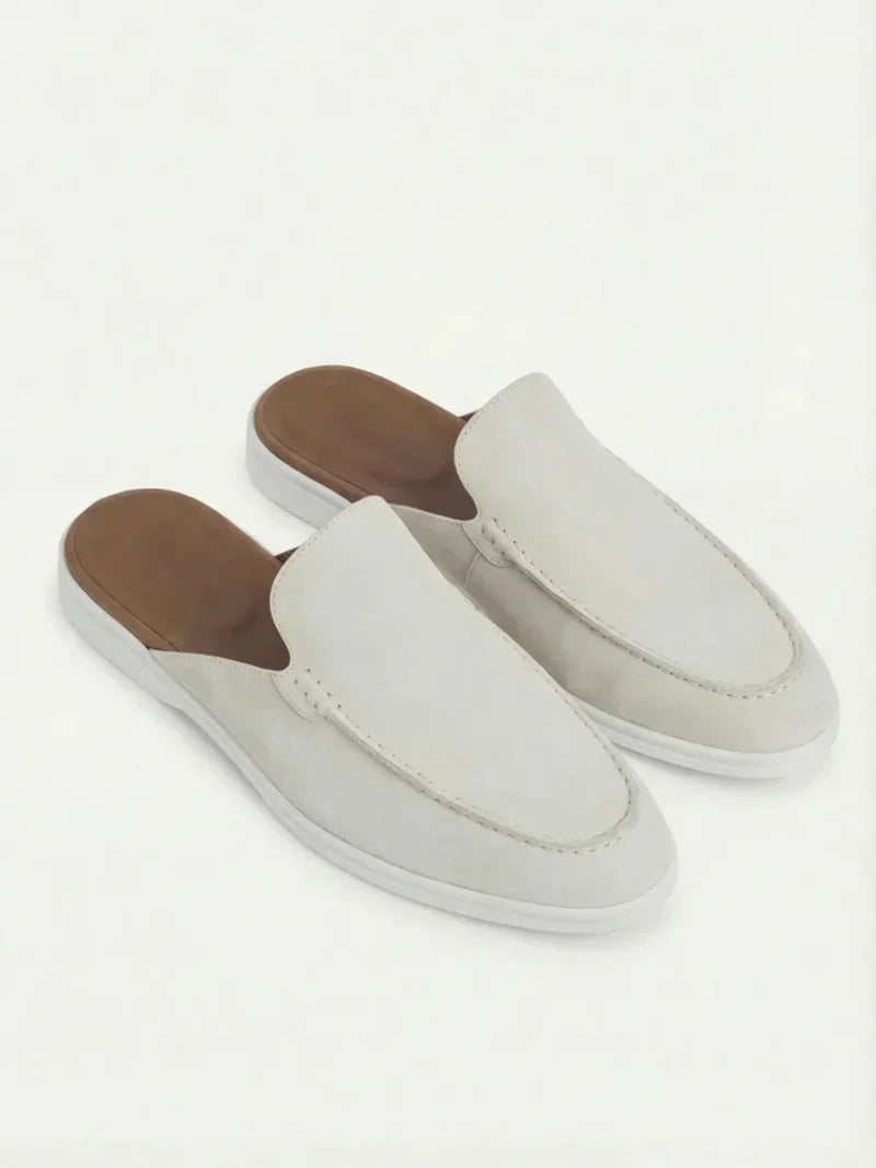 Yacht Mule in Ivory, premium leather footwear, product view
