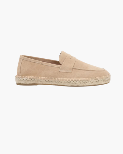 Riviera Espadrille in Sandstone, premium leather footwear, product view