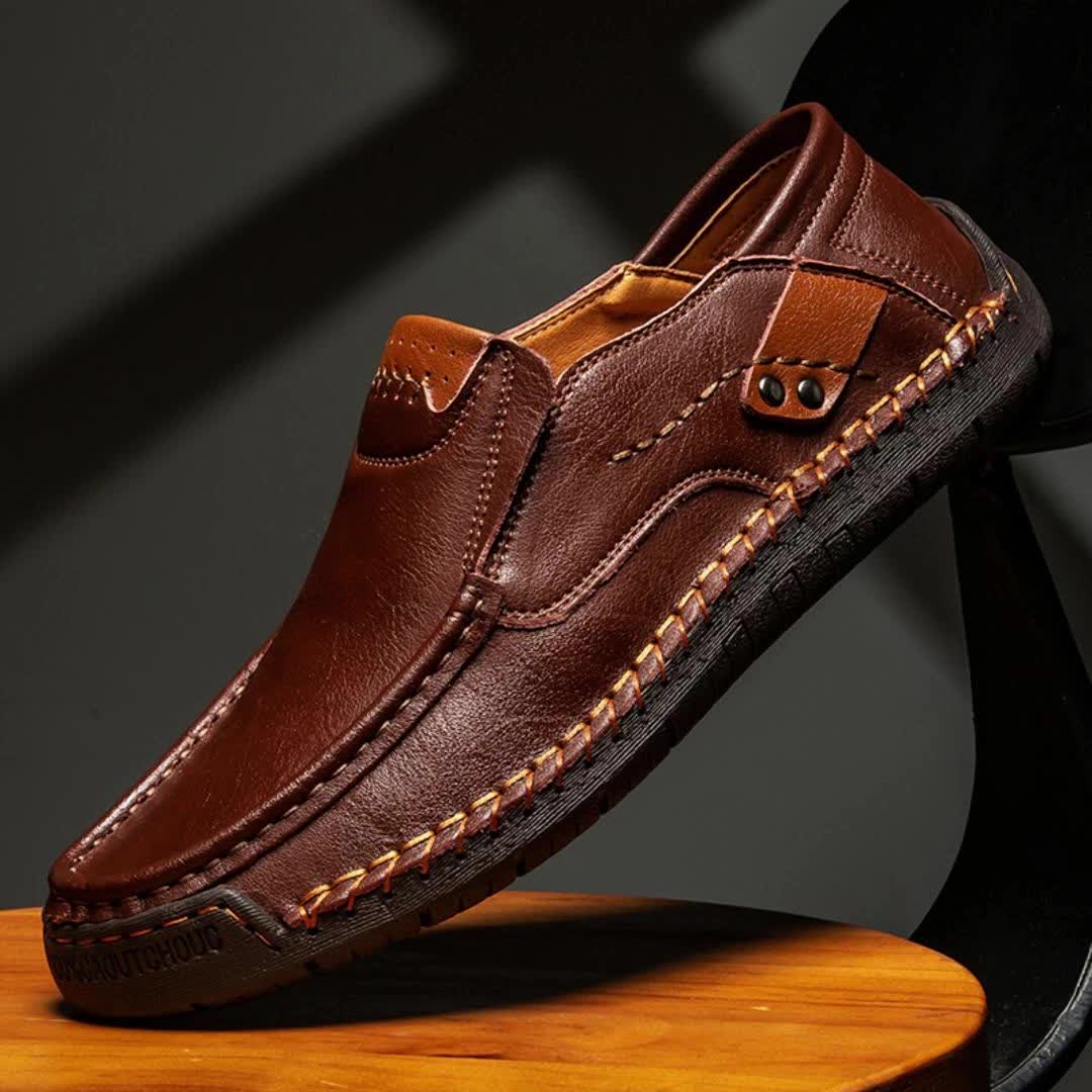 Aldric Voss® Brenno — men's leather moccasin in Mahogany, view 12
