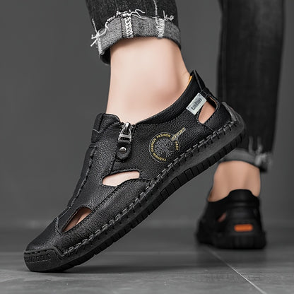 Aldric Voss® Sandeno — men's leather sandal in Midnight, view 2