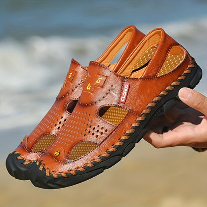 Aldric Voss® Delvaro — men's leather sandal in Mahogany, view 12