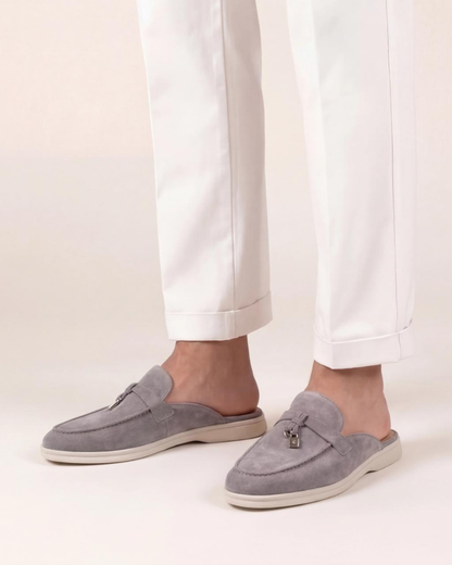 Mediterranean Mule in Light Smoke, premium leather footwear, product view