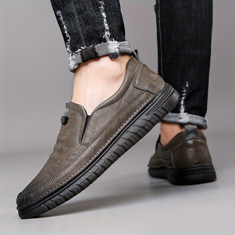 Aldric Voss® Leonce — men's leather moccasin in Midnight, view 3