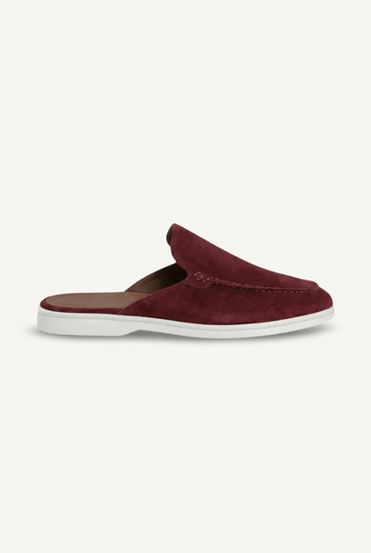 Yacht Mule in Bordeaux, premium leather footwear, product view