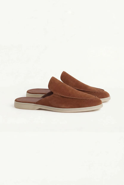 Yacht Mule in Maroon, premium leather footwear, product view