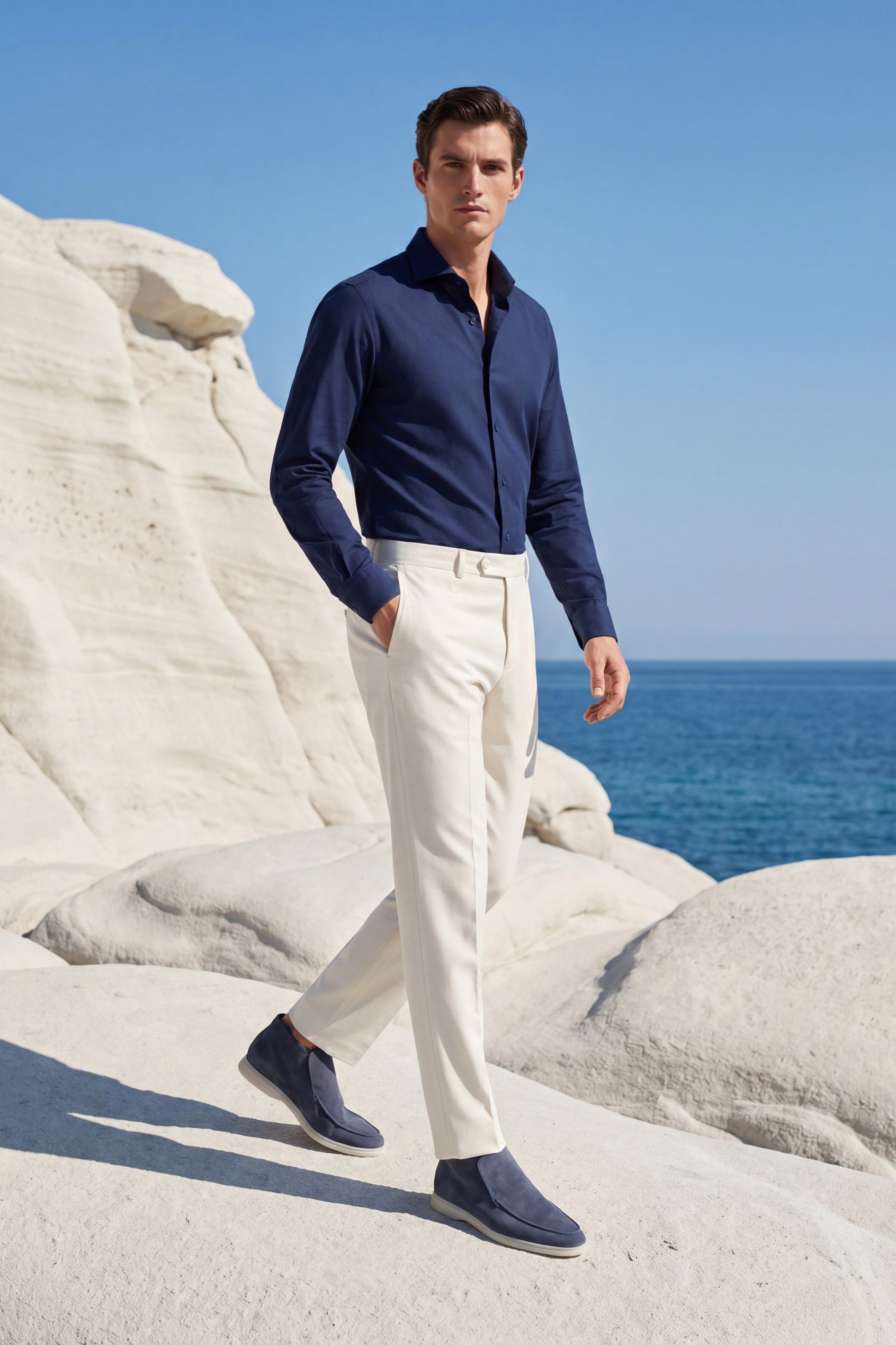 Capri High Top Loafer in Azure, premium leather footwear, product view