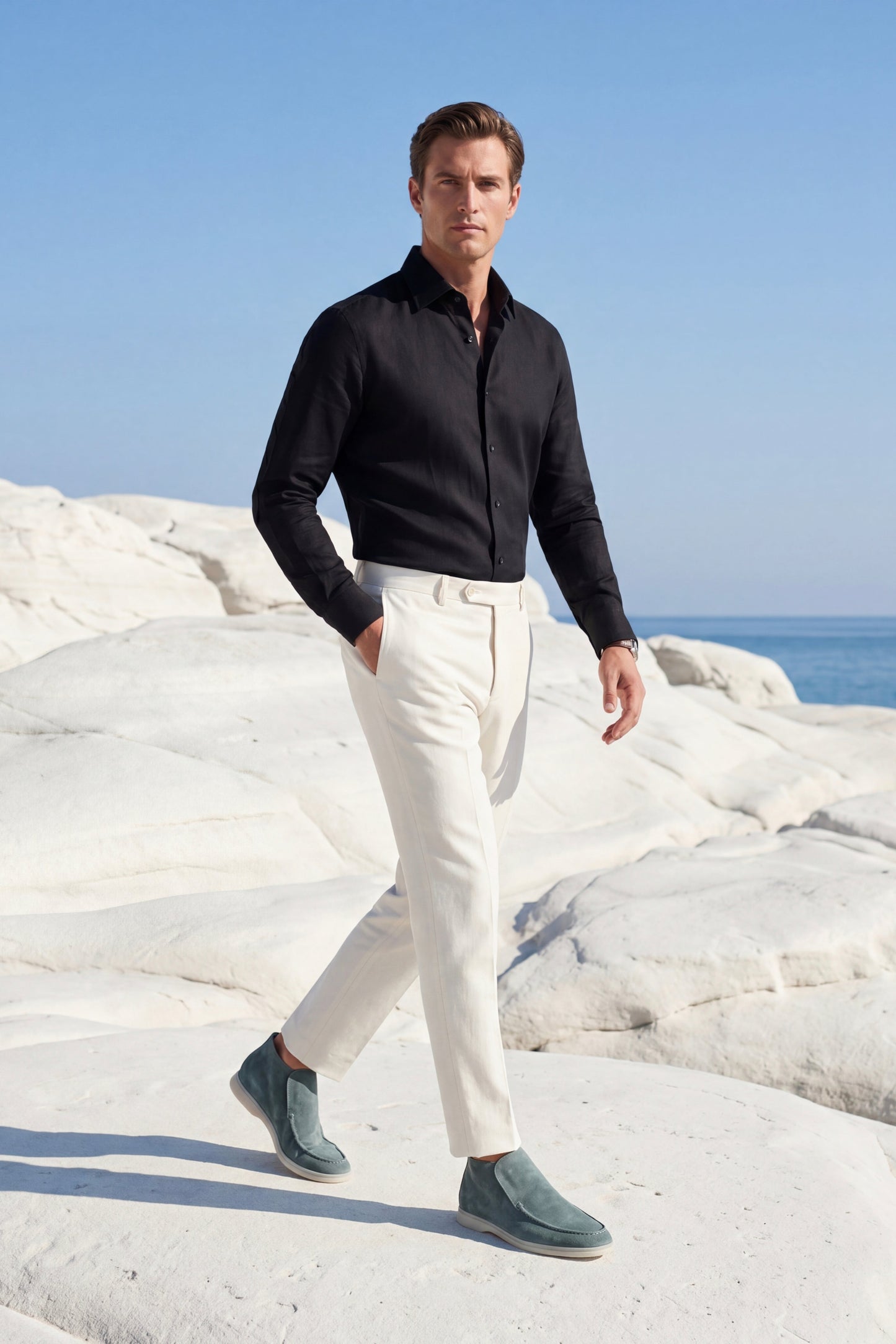 Capri High Top Loafer in Mint, premium leather footwear, product view