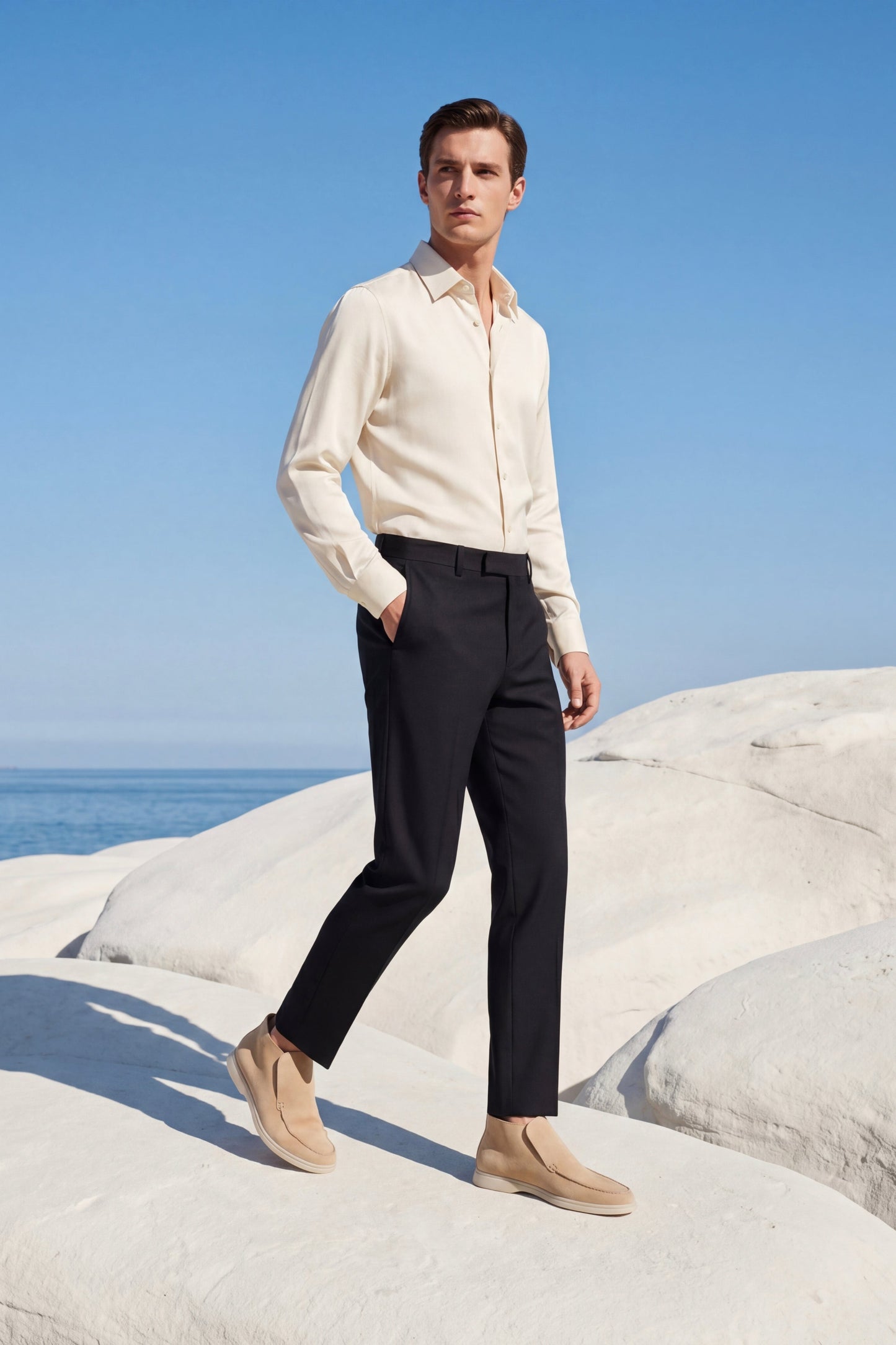 Capri High Top Loafer in Sandstone, premium leather footwear, product view