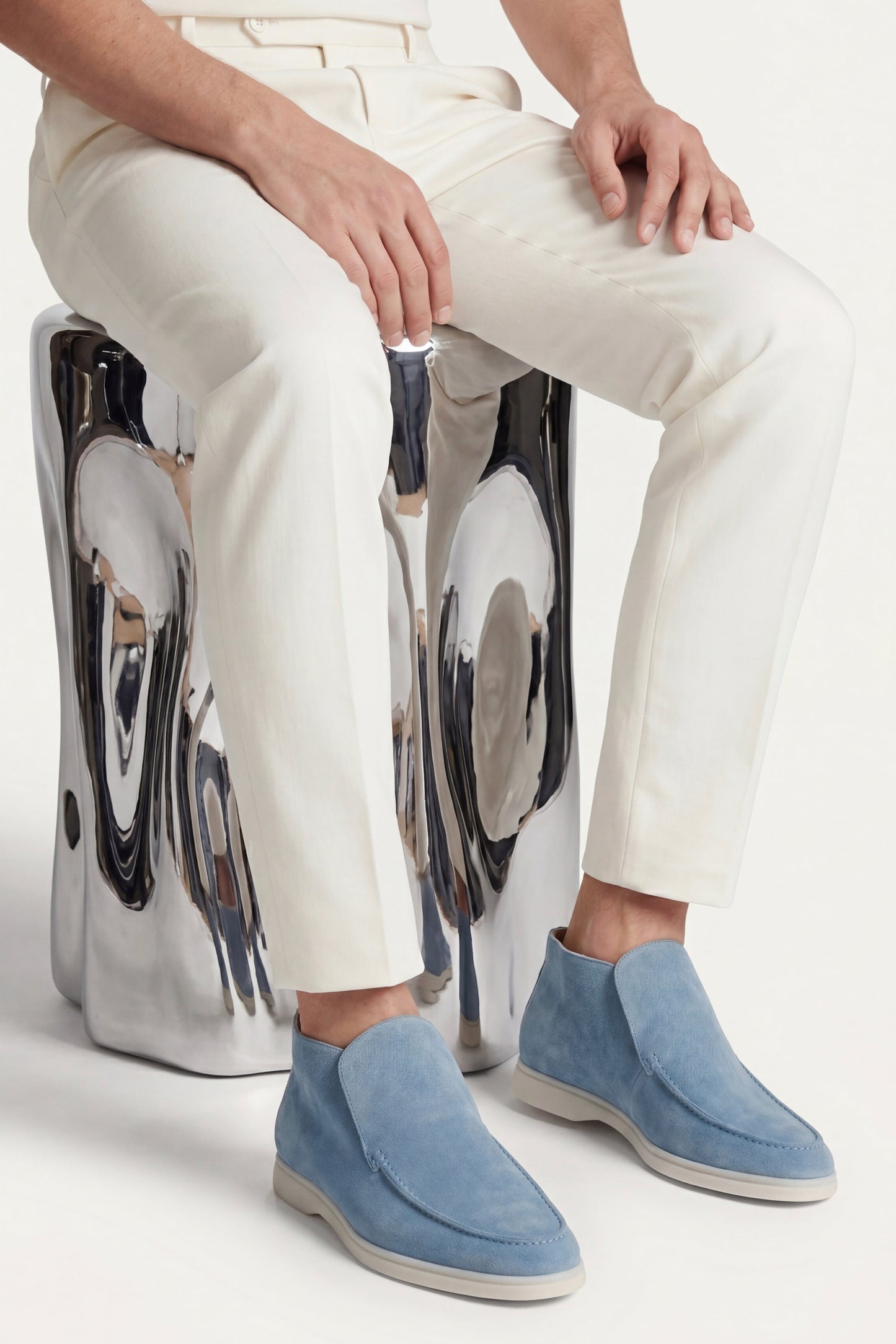 Capri High Top Loafer in Sky Blue, premium leather footwear, product view