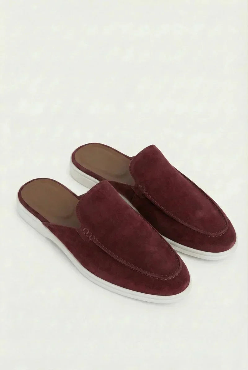 Yacht Mule in Bordeaux, premium leather footwear, product view