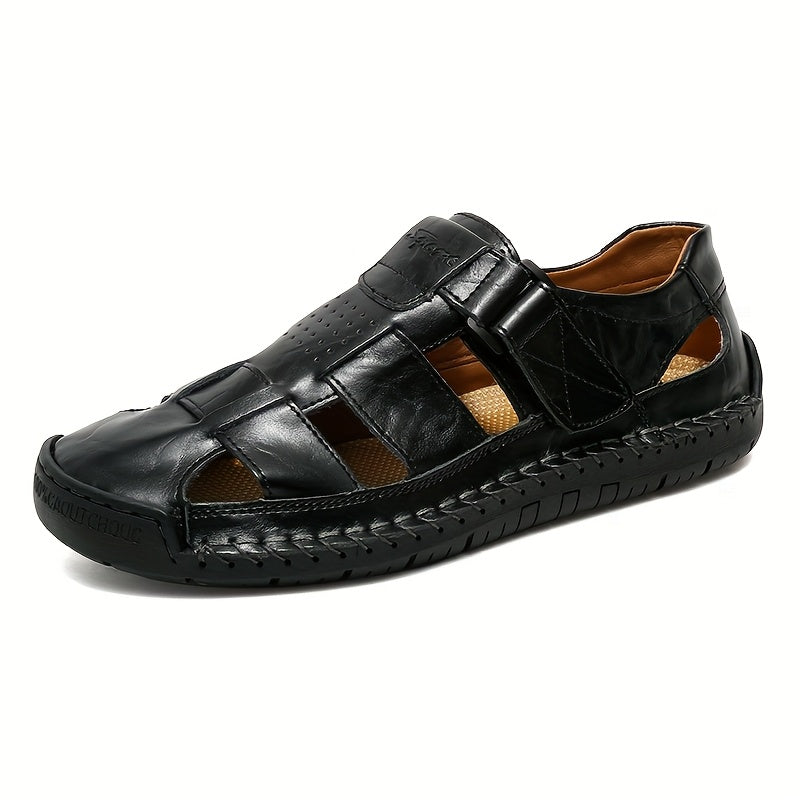 Aldric Voss® Corano — men's leather sandal in Midnight Navy, view 3