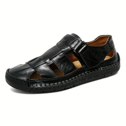 Aldric Voss® Corano — men's leather sandal in Midnight Navy, view 3