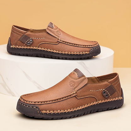 Aldric Voss® Bertholm — men's leather slip-on shoe in Sandstone, view 3