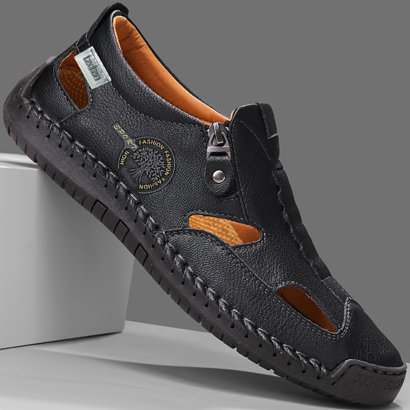 Aldric Voss® Sandeno — men's leather sandal in Midnight, view 6