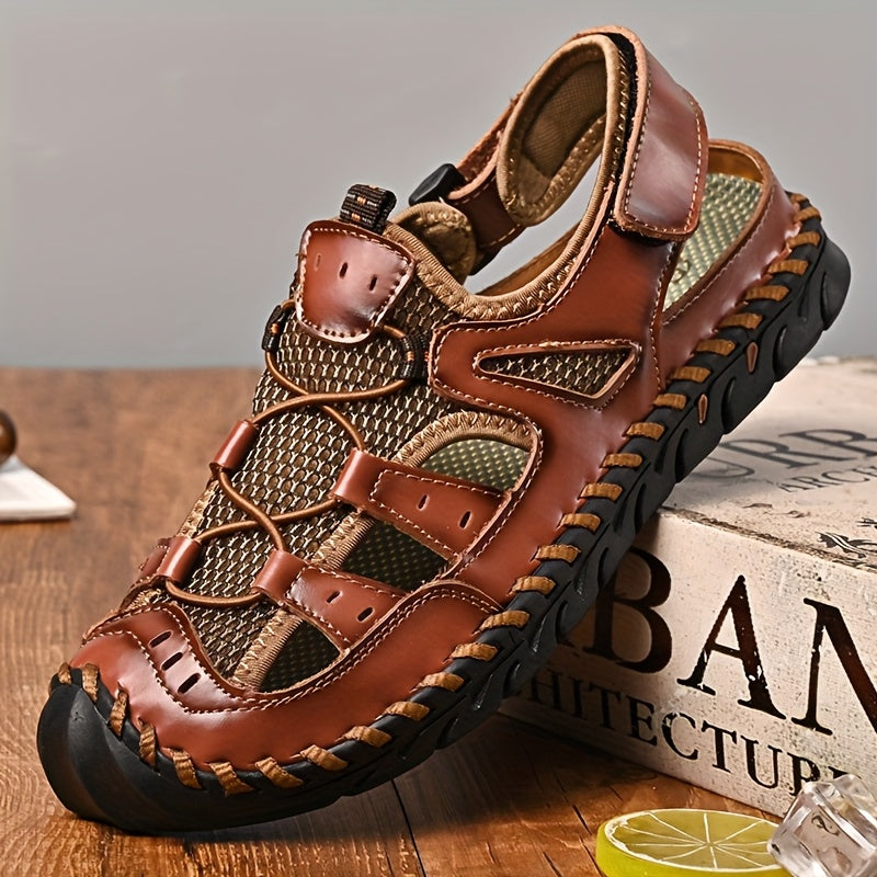 Aldric Voss® Kelvano — men's leather sandal in Midnight, view 1
