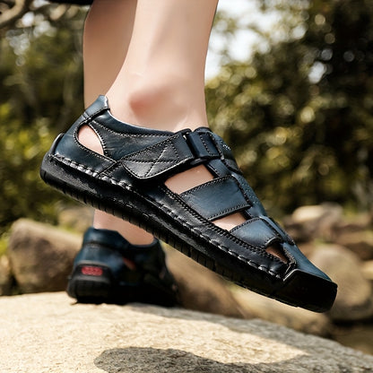 Aldric Voss® Corano — men's leather sandal in Midnight, view 4