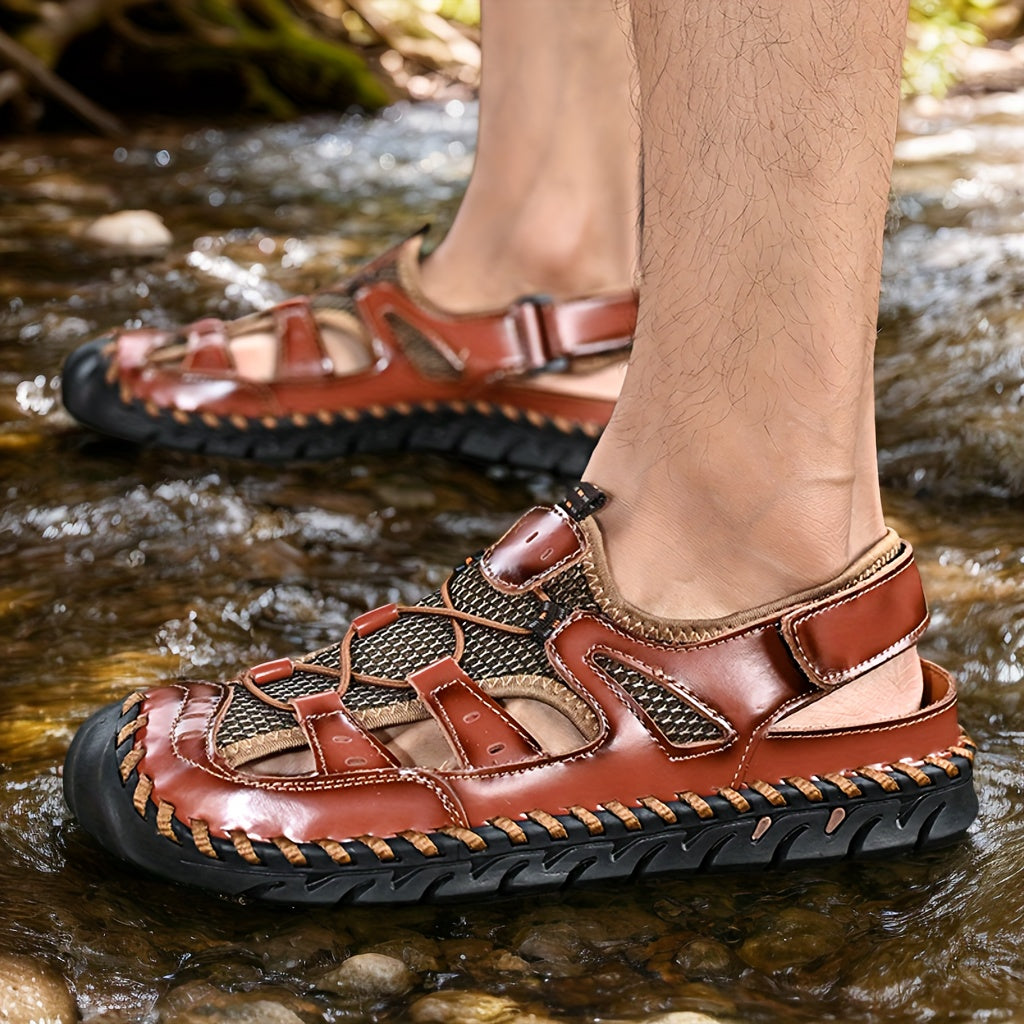 Aldric Voss® Kelvano — men's leather sandal in Midnight, view 9