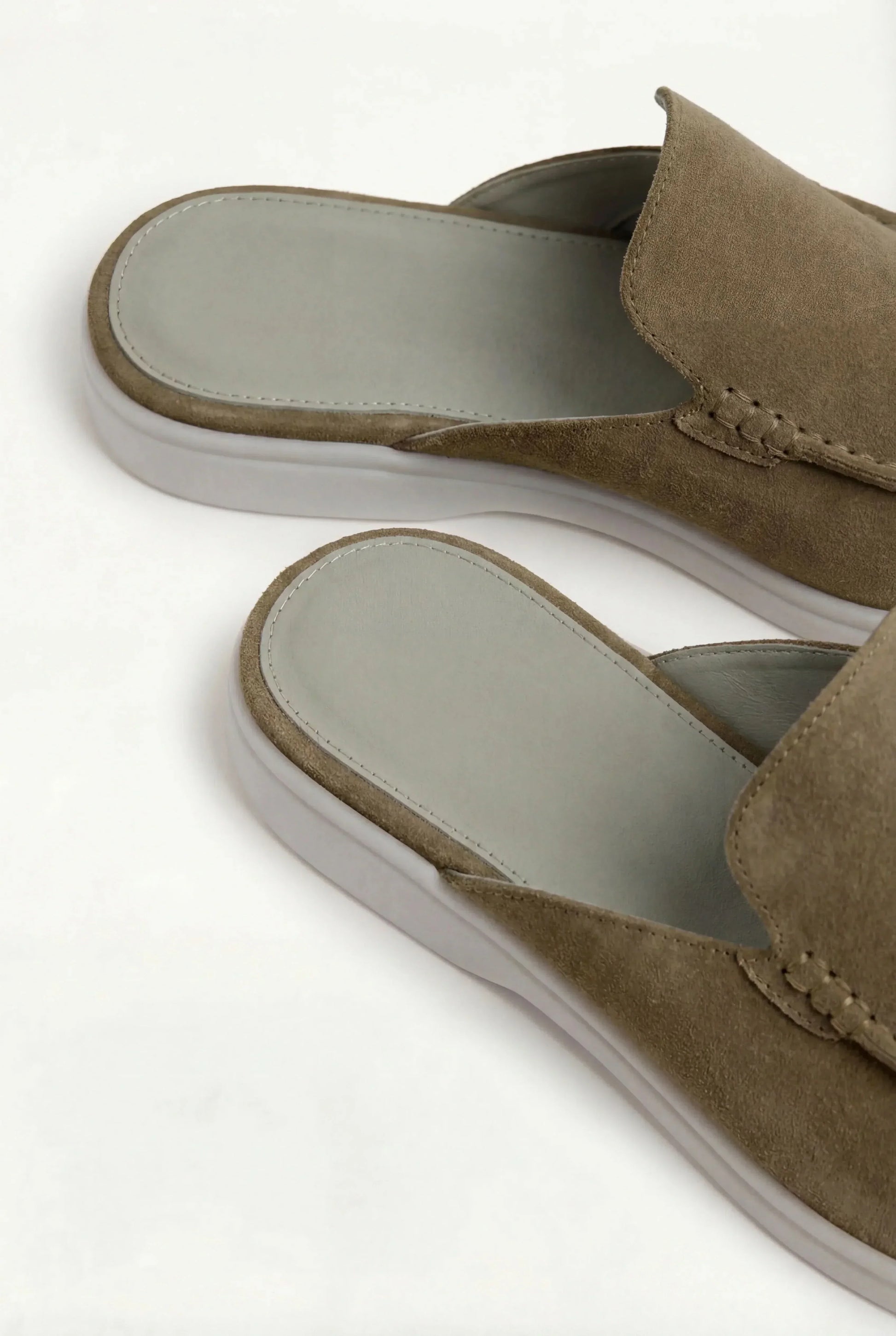 Yacht Mule in Olive, premium leather footwear, product view