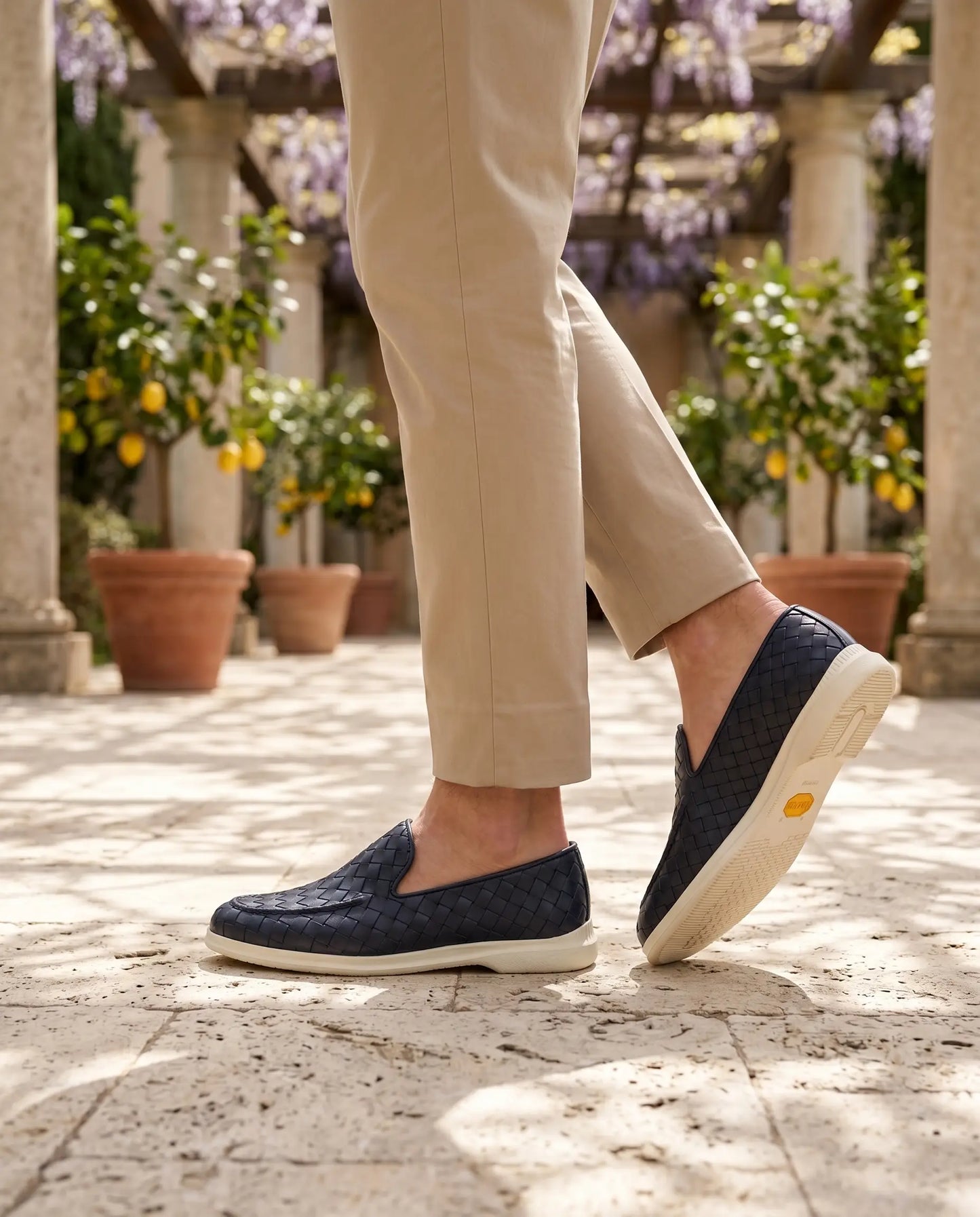 Sorrento Woven Loafer in Azure, premium leather footwear, product view