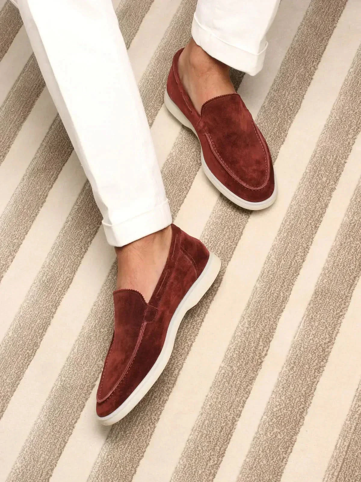 Classic Suède Loafer in Bordeaux, premium leather footwear, product view