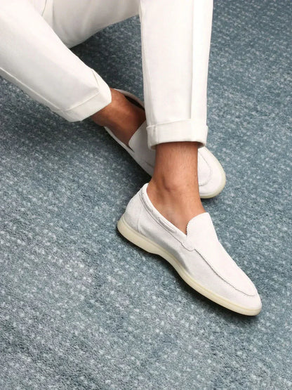 Classic Suède Loafer in Pearl, premium leather footwear, product view