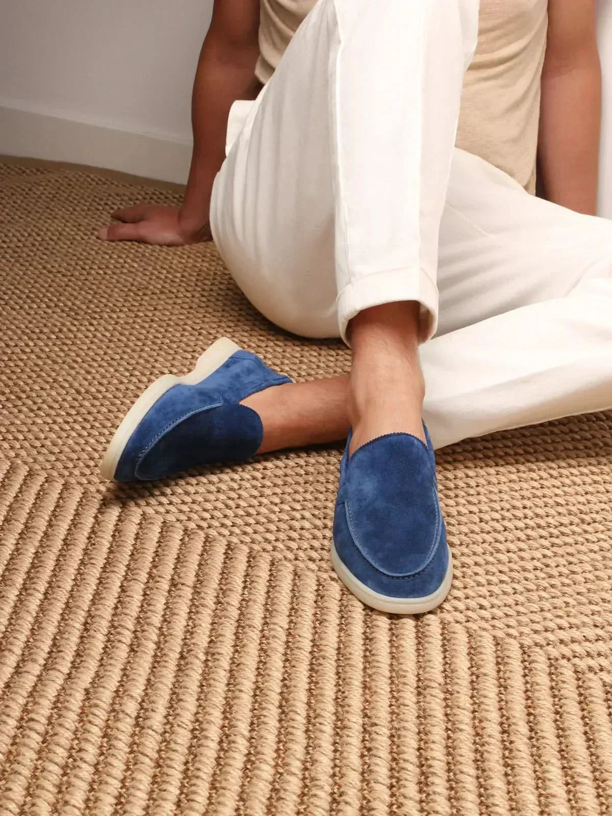 Classic Suède Loafer in Berry Blue, premium leather footwear, product view