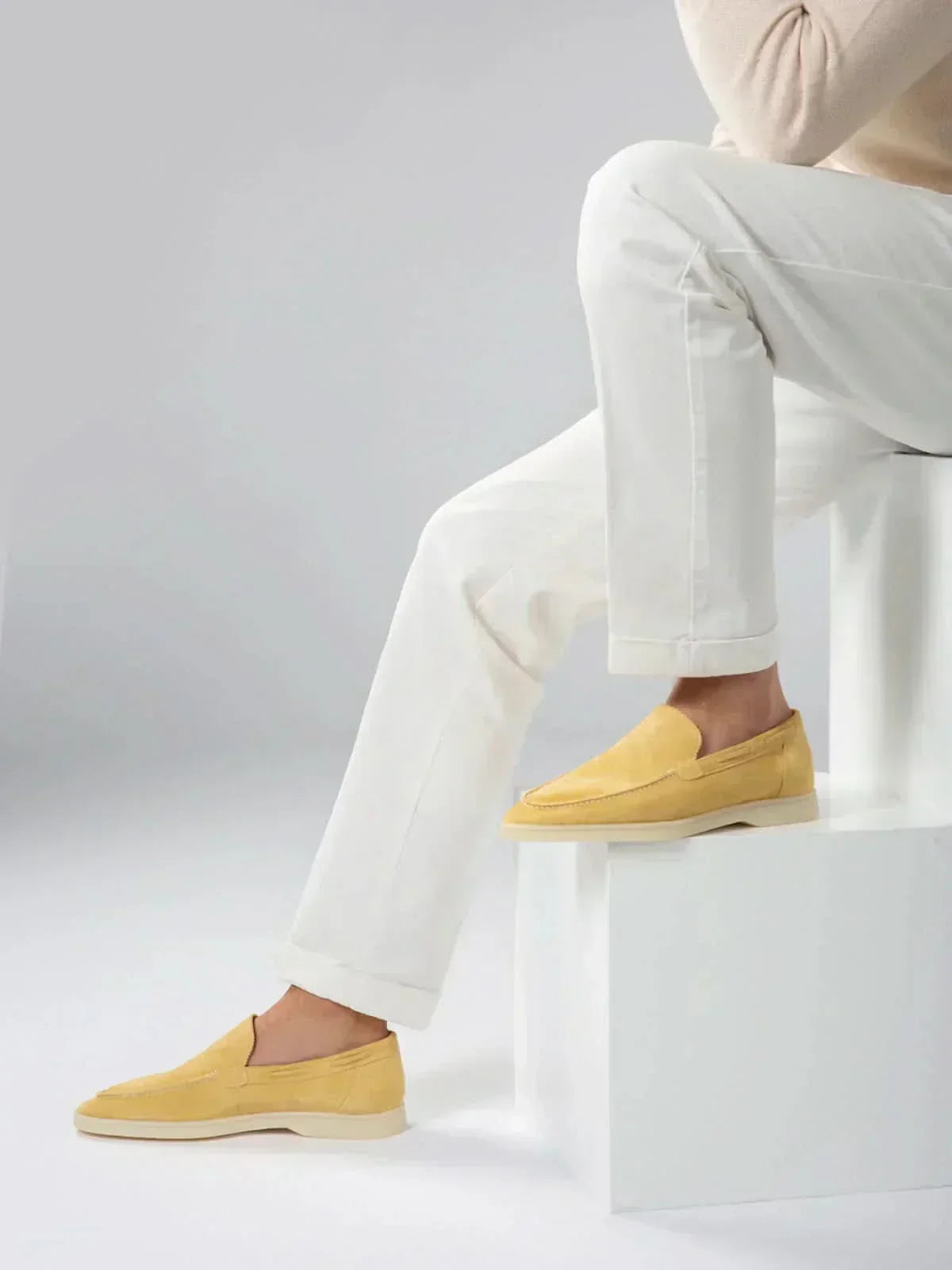 Classic Suède Loafer in Citrus, premium leather footwear, product view