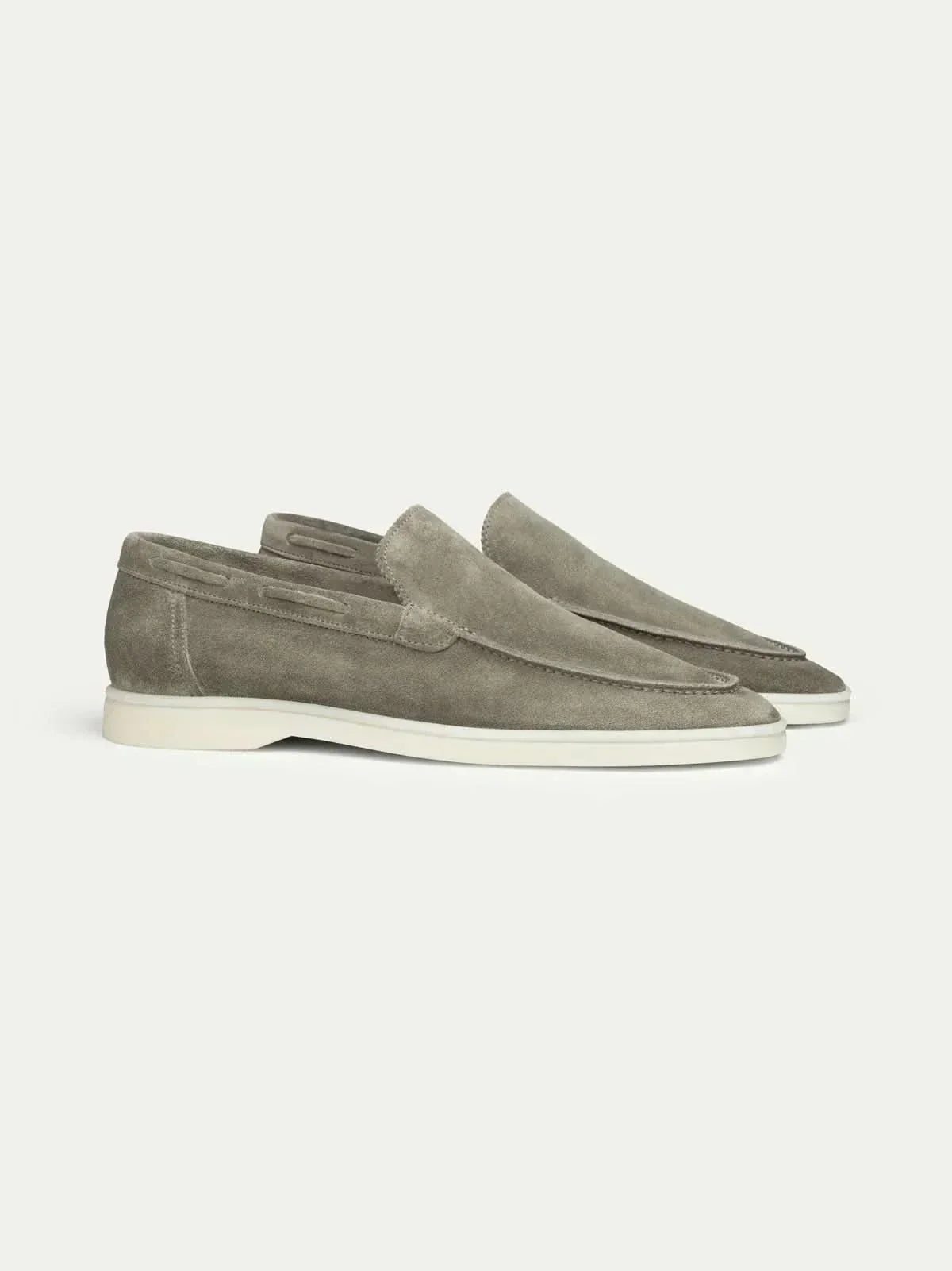 Classic Suède Loafer in Olive, premium leather footwear, product view